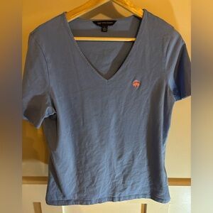 Women's Brooks Brothers 346 blue vneck shirt size large